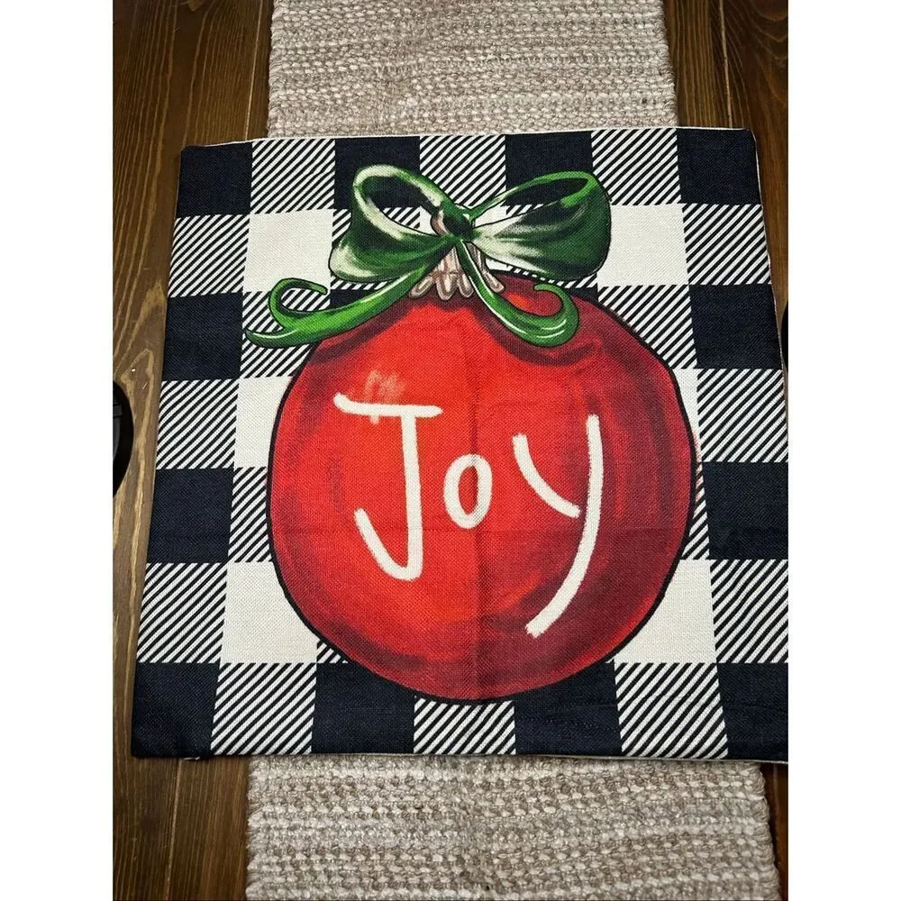 Christmas ornament throw pillow case cover 17 x 17 New